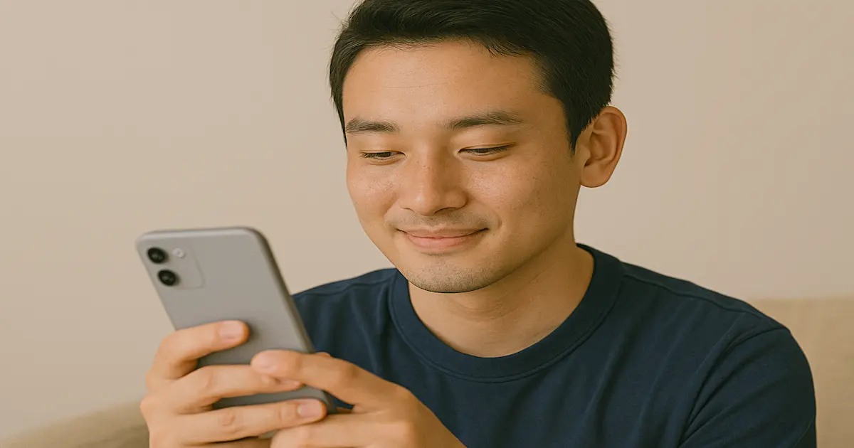 「返信遅くなってごめん」への上手な返し方をしている仕事のできる男性。