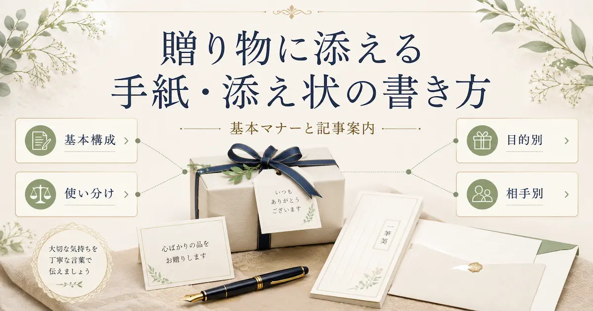 贈り物に添える手紙の基本構成・使い分け・目的別・相手別の案内図